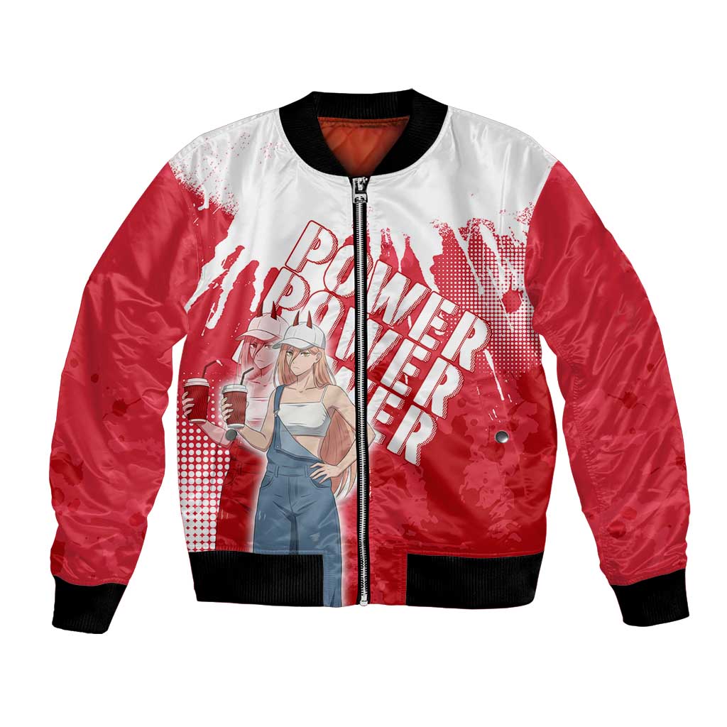 Power Chainsaw Man Bomber Jacket Grunge Pop Manga Panel Style