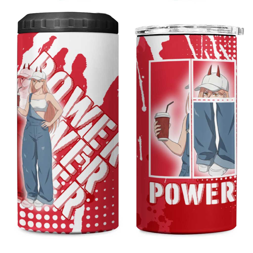 Power Chainsaw Man 4 in 1 Can Cooler Tumbler Grunge Pop Manga Panel Style