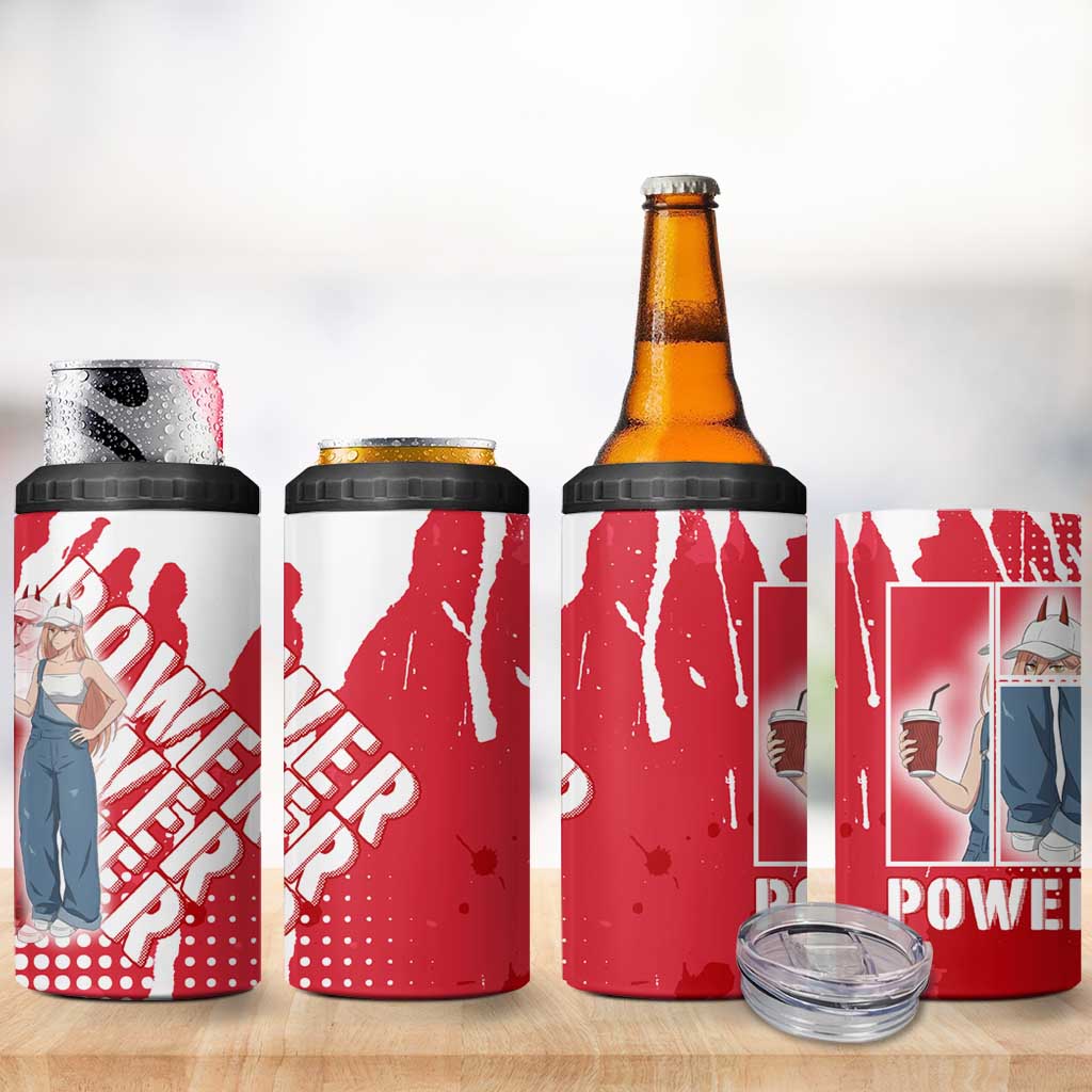 Power Chainsaw Man 4 in 1 Can Cooler Tumbler Grunge Pop Manga Panel Style