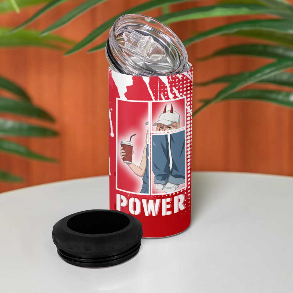 Power Chainsaw Man 4 in 1 Can Cooler Tumbler Grunge Pop Manga Panel Style