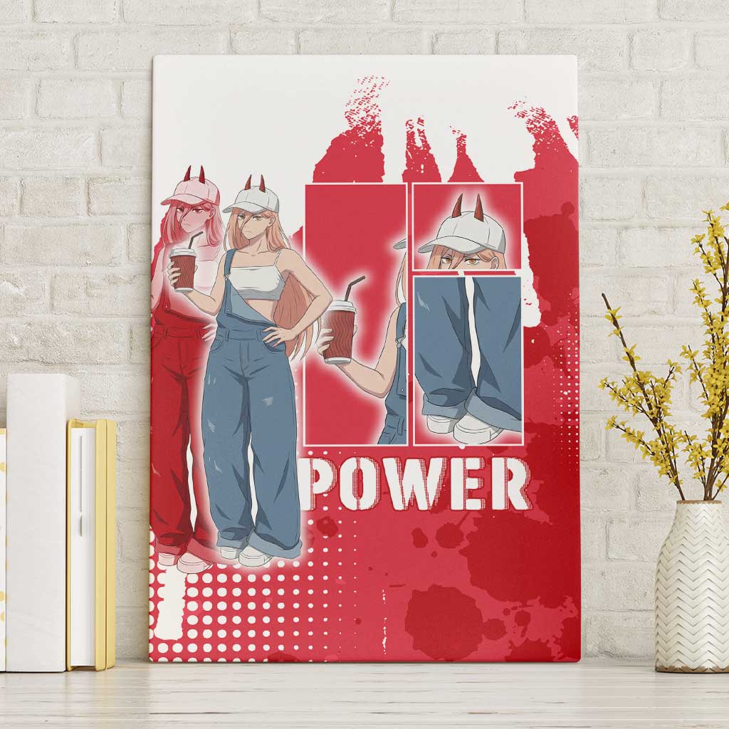 Power Chainsaw Man Canvas Wall Art Grunge Pop Manga Panel Style