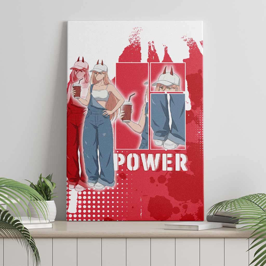 Power Chainsaw Man Canvas Wall Art Grunge Pop Manga Panel Style