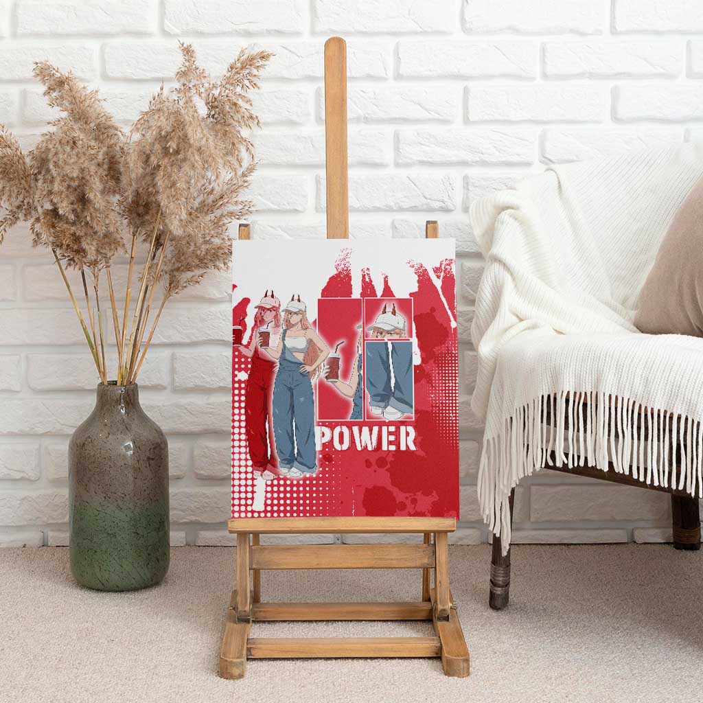 Power Chainsaw Man Canvas Wall Art Grunge Pop Manga Panel Style