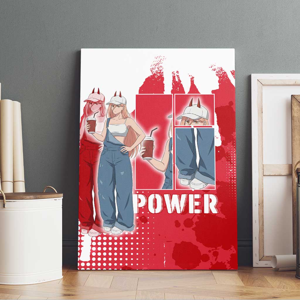 Power Chainsaw Man Canvas Wall Art Grunge Pop Manga Panel Style