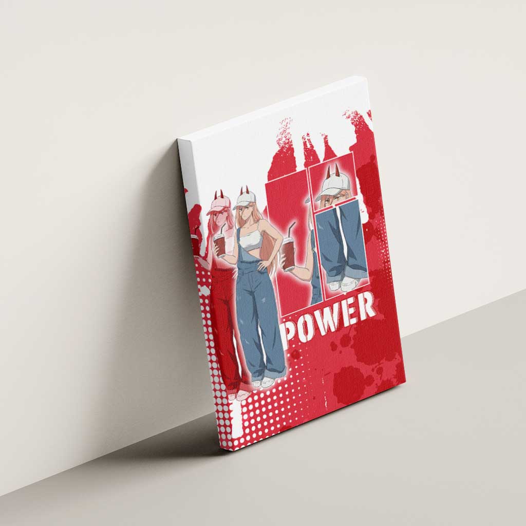 Power Chainsaw Man Canvas Wall Art Grunge Pop Manga Panel Style