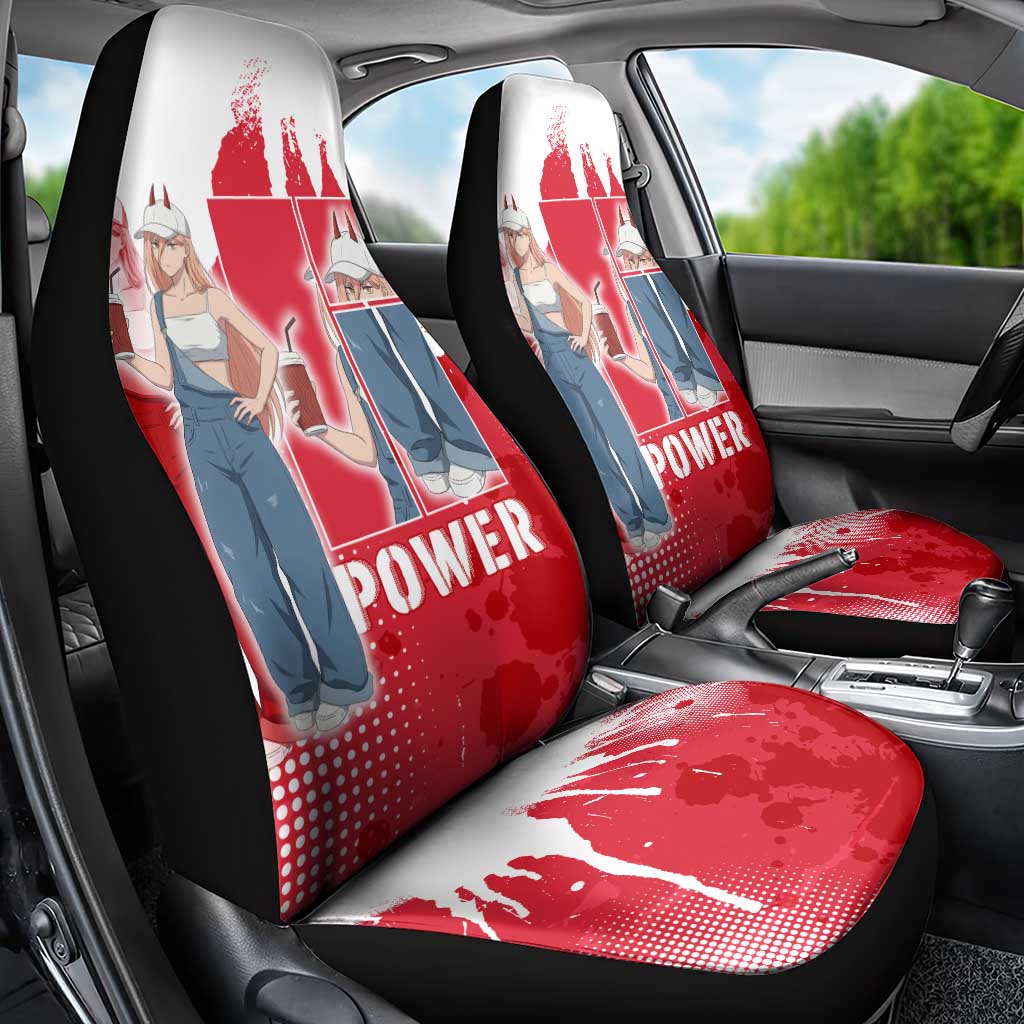 Power Chainsaw Man Car Seat Cover Grunge Pop Manga Panel Style