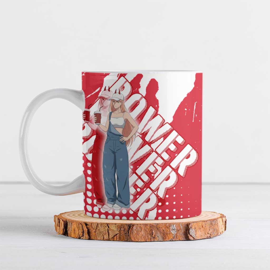 Power Chainsaw Man Ceramic Mug Grunge Pop Manga Panel Style