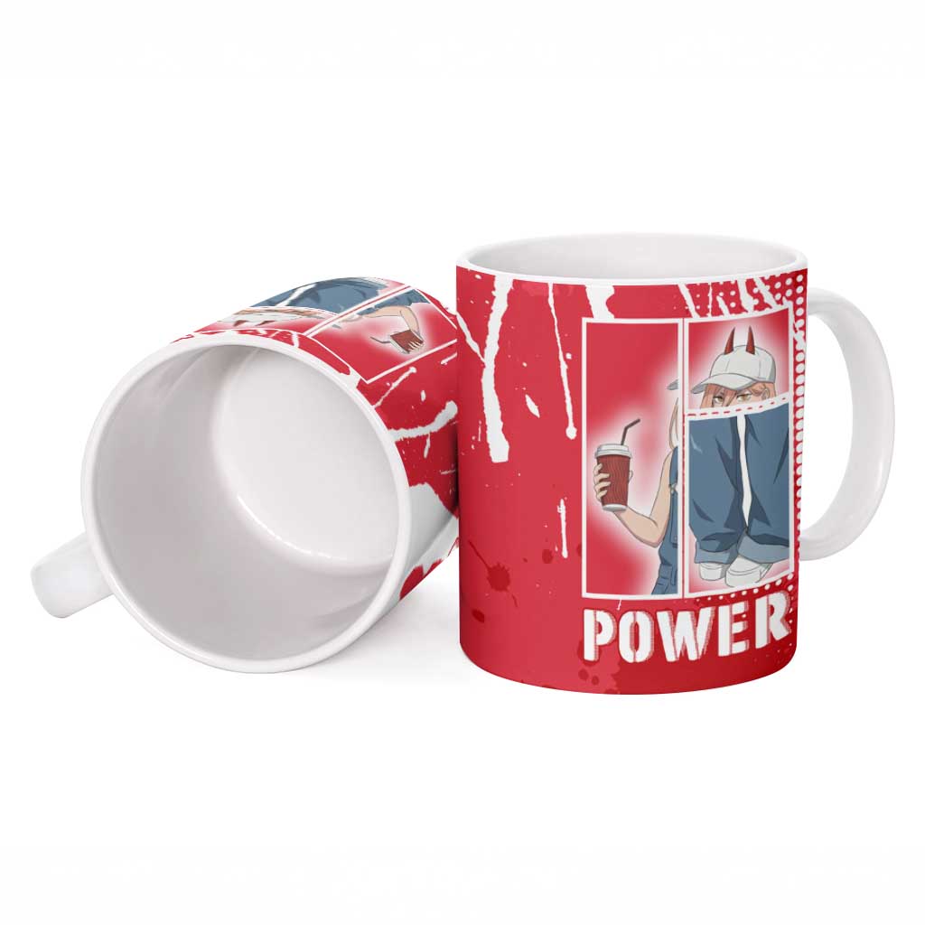 Power Chainsaw Man Ceramic Mug Grunge Pop Manga Panel Style