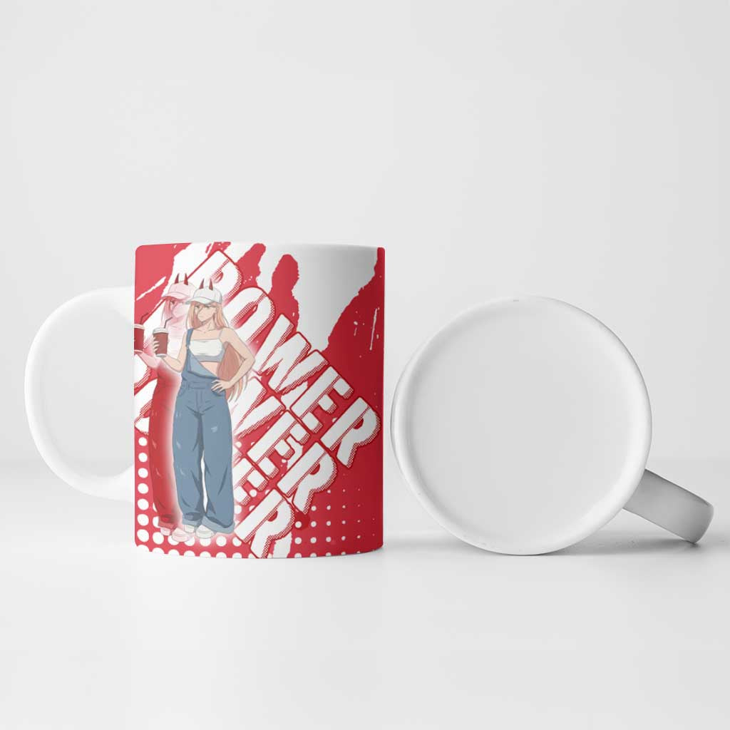 Power Chainsaw Man Ceramic Mug Grunge Pop Manga Panel Style