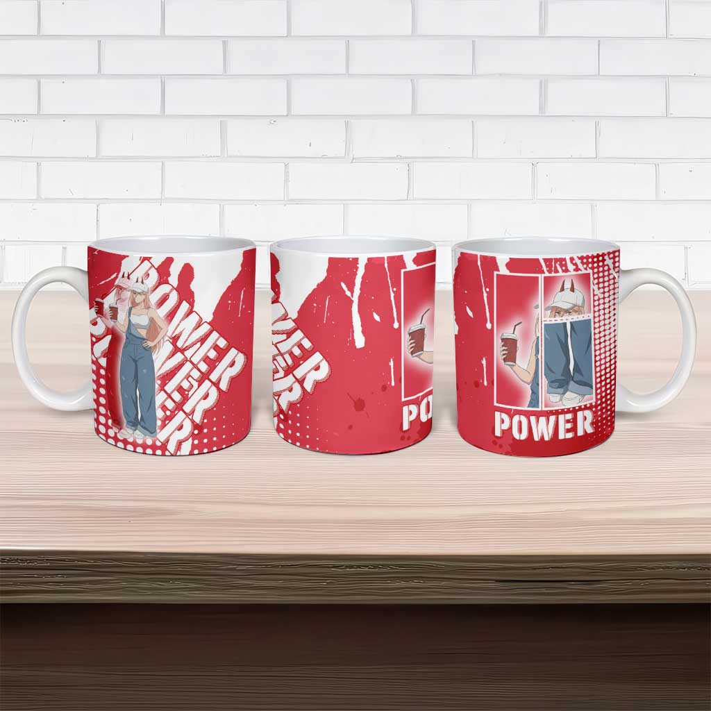 Power Chainsaw Man Ceramic Mug Grunge Pop Manga Panel Style