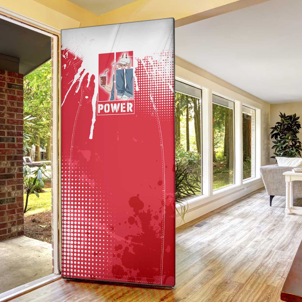 Power Chainsaw Man Door Cover Grunge Pop Manga Panel Style