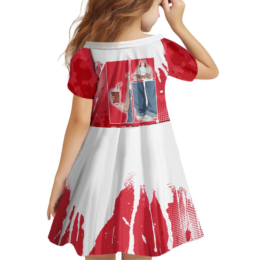 Power Chainsaw Man Family Matching Off The Shoulder Long Sleeve Dress and Hawaiian Shirt Grunge Pop Manga Panel Style