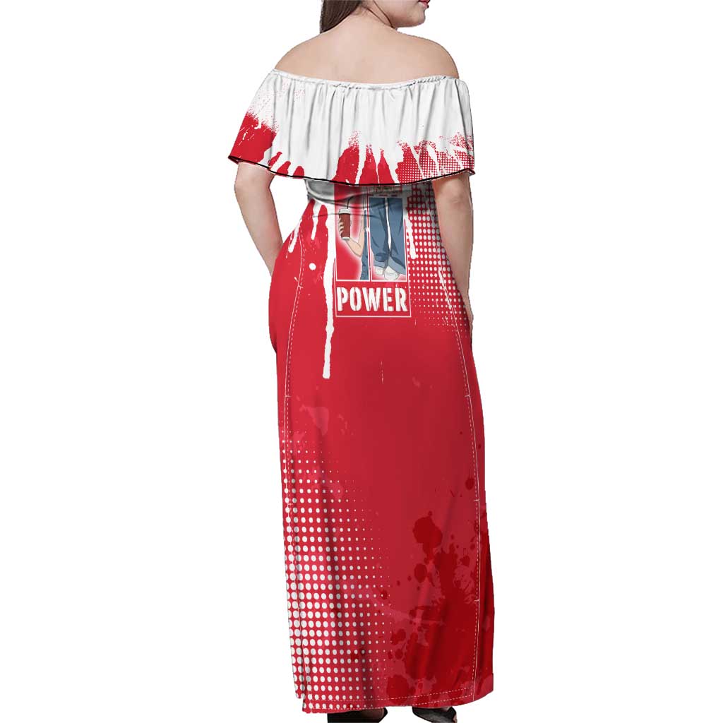 Power Chainsaw Man Family Matching Off Shoulder Maxi Dress and Hawaiian Shirt Grunge Pop Manga Panel Style