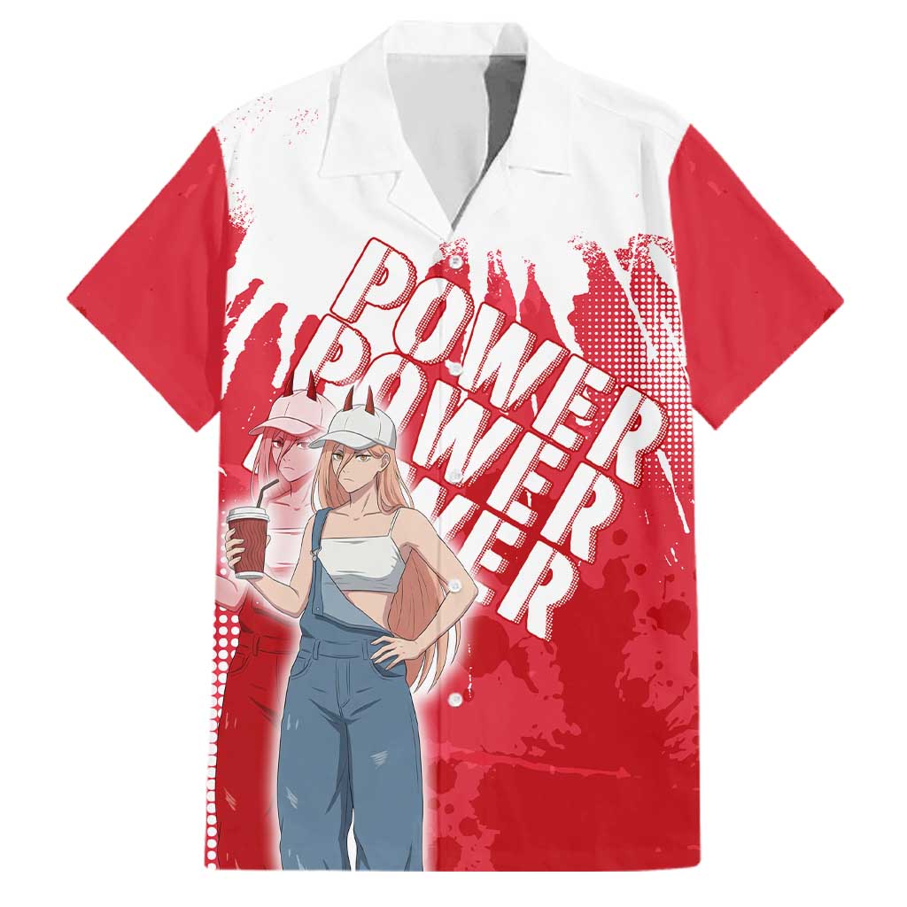 Power Chainsaw Man Family Matching Off Shoulder Short Dress and Hawaiian Shirt Grunge Pop Manga Panel Style