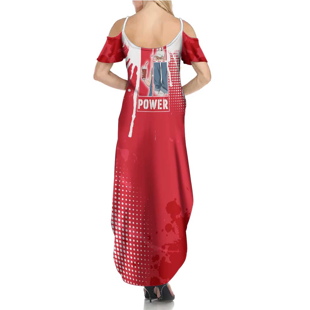 Power Chainsaw Man Family Matching Summer Maxi Dress and Hawaiian Shirt Grunge Pop Manga Panel Style
