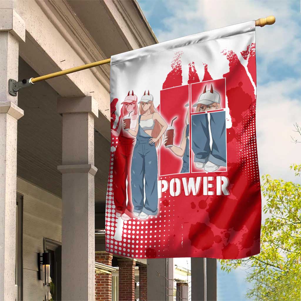 Power Chainsaw Man Garden Flag Grunge Pop Manga Panel Style