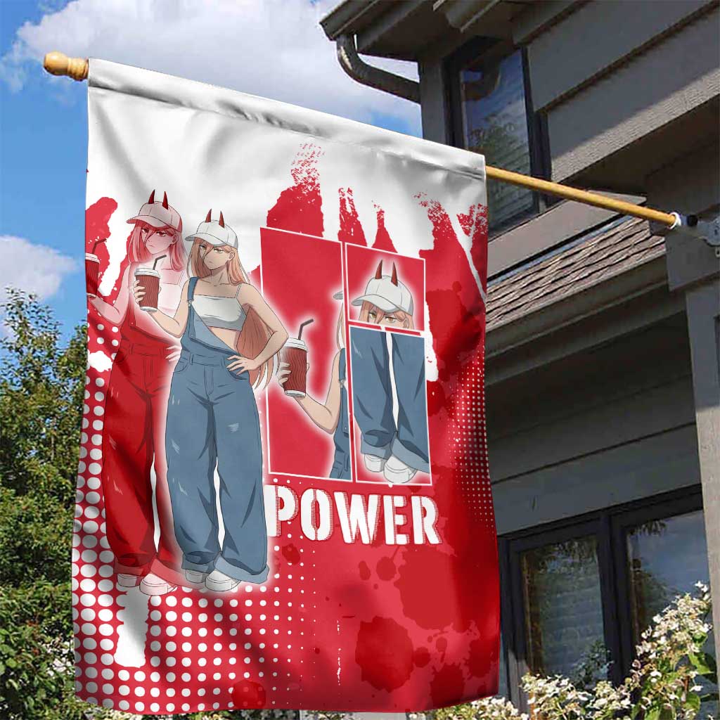 Power Chainsaw Man Garden Flag Grunge Pop Manga Panel Style