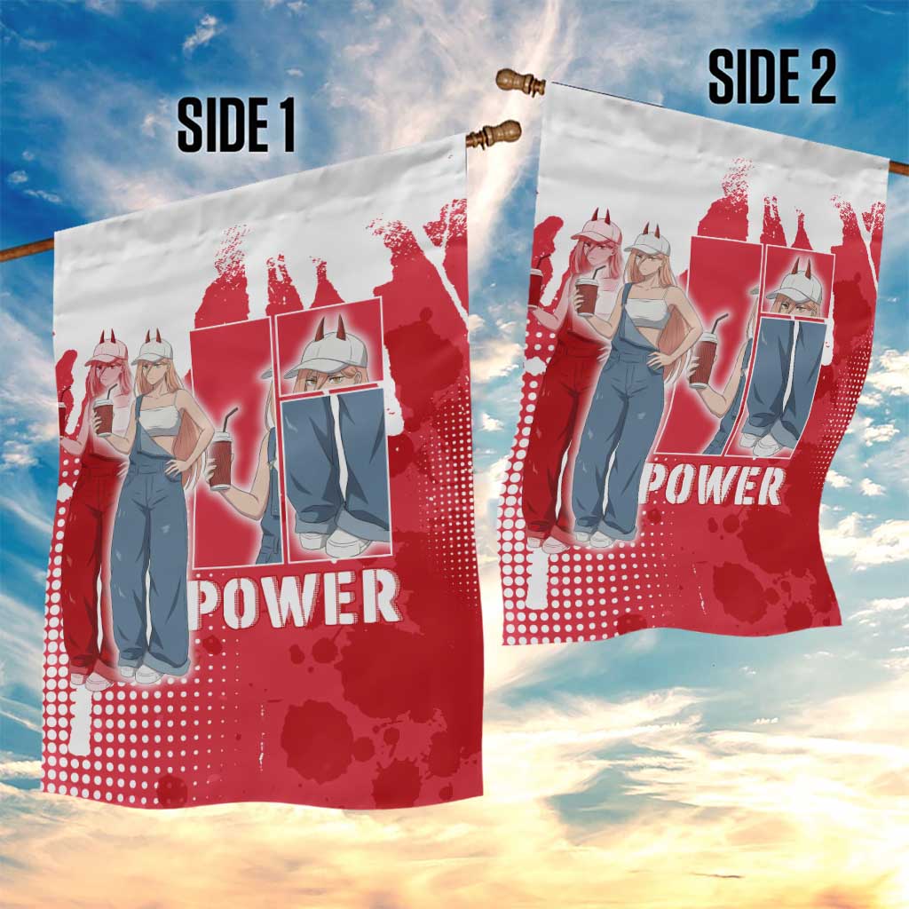 Power Chainsaw Man Garden Flag Grunge Pop Manga Panel Style