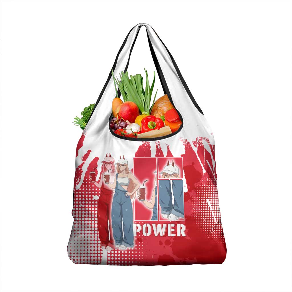Power Chainsaw Man Grocery Bag Grunge Pop Manga Panel Style