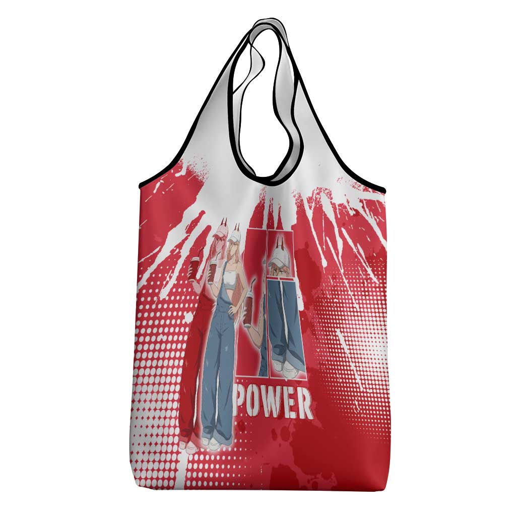 Power Chainsaw Man Grocery Bag Grunge Pop Manga Panel Style
