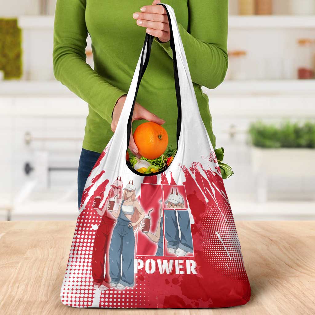 Power Chainsaw Man Grocery Bag Grunge Pop Manga Panel Style