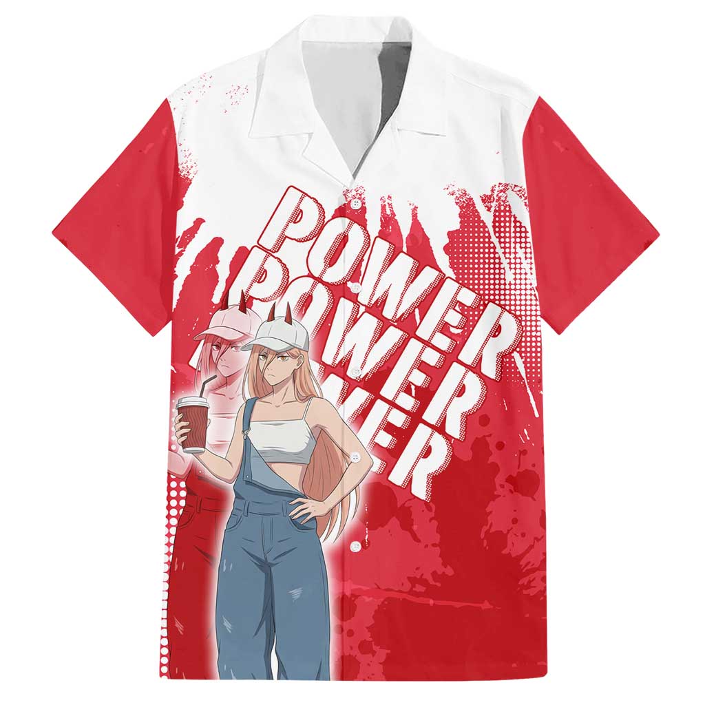 Power Chainsaw Man Hawaiian Shirt Grunge Pop Manga Panel Style