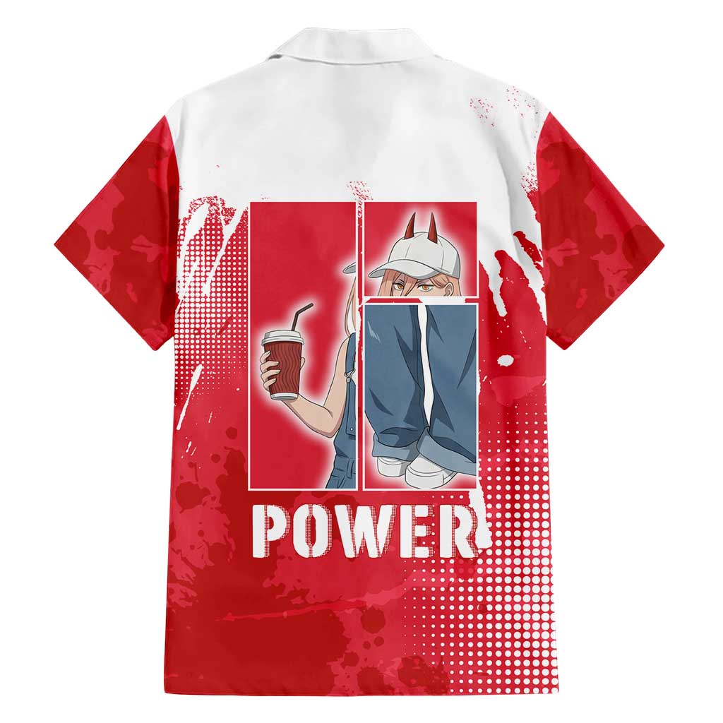 Power Chainsaw Man Hawaiian Shirt Grunge Pop Manga Panel Style