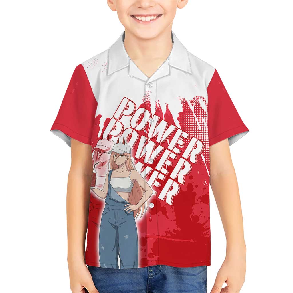 Power Chainsaw Man Hawaiian Shirt Grunge Pop Manga Panel Style