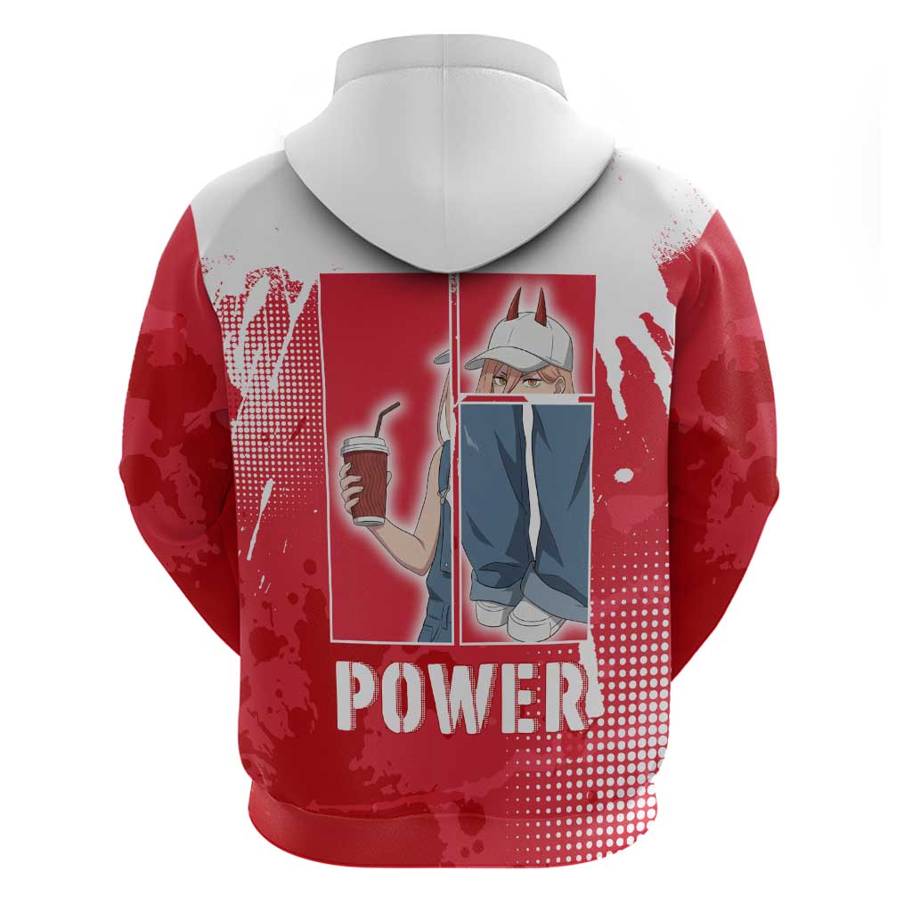 Power Chainsaw Man Hoodie Grunge Pop Manga Panel Style
