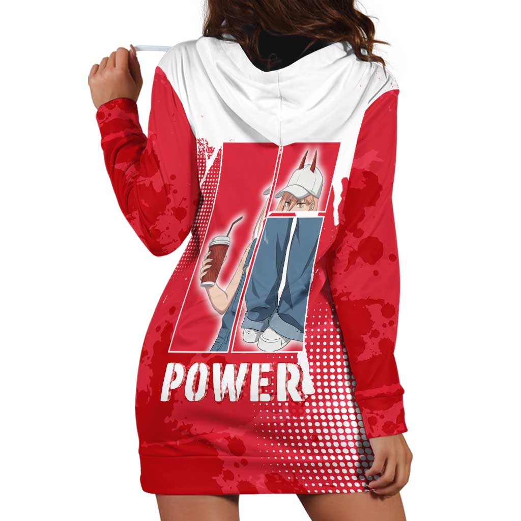 Power Chainsaw Man Hoodie Dress Grunge Pop Manga Panel Style