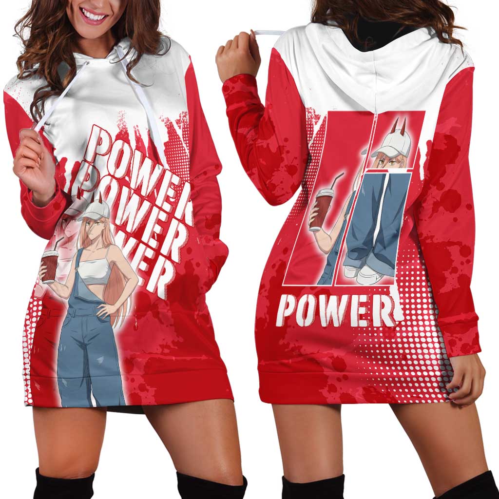 Power Chainsaw Man Hoodie Dress Grunge Pop Manga Panel Style