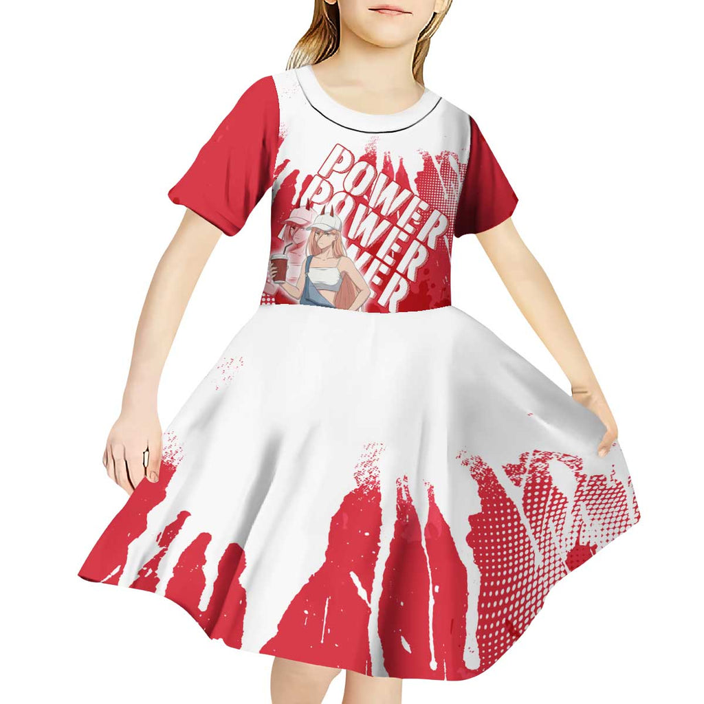 Power Chainsaw Man Kid Short Sleeve Dress Grunge Pop Manga Panel Style