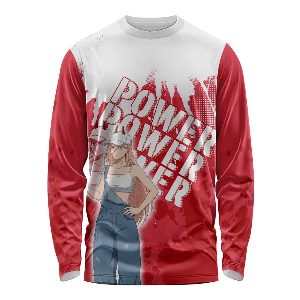 Power Chainsaw Man Long Sleeve Shirt Grunge Pop Manga Panel Style