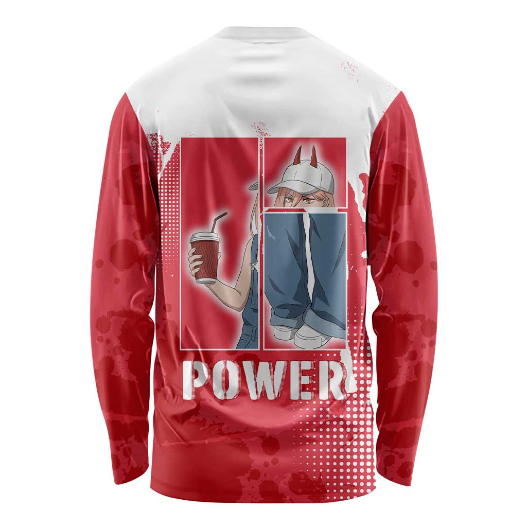 Power Chainsaw Man Long Sleeve Shirt Grunge Pop Manga Panel Style