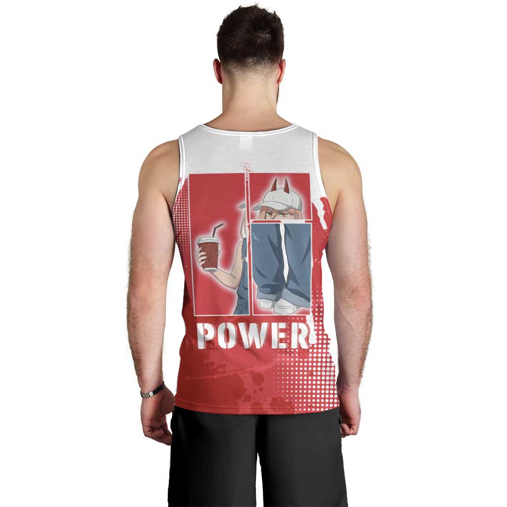 Power Chainsaw Man Men Tank Top Grunge Pop Manga Panel Style