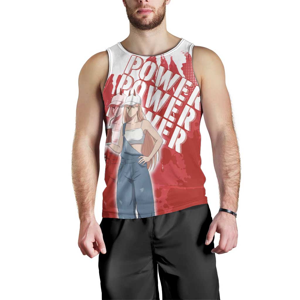 Power Chainsaw Man Men Tank Top Grunge Pop Manga Panel Style