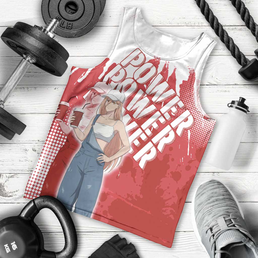 Power Chainsaw Man Men Tank Top Grunge Pop Manga Panel Style