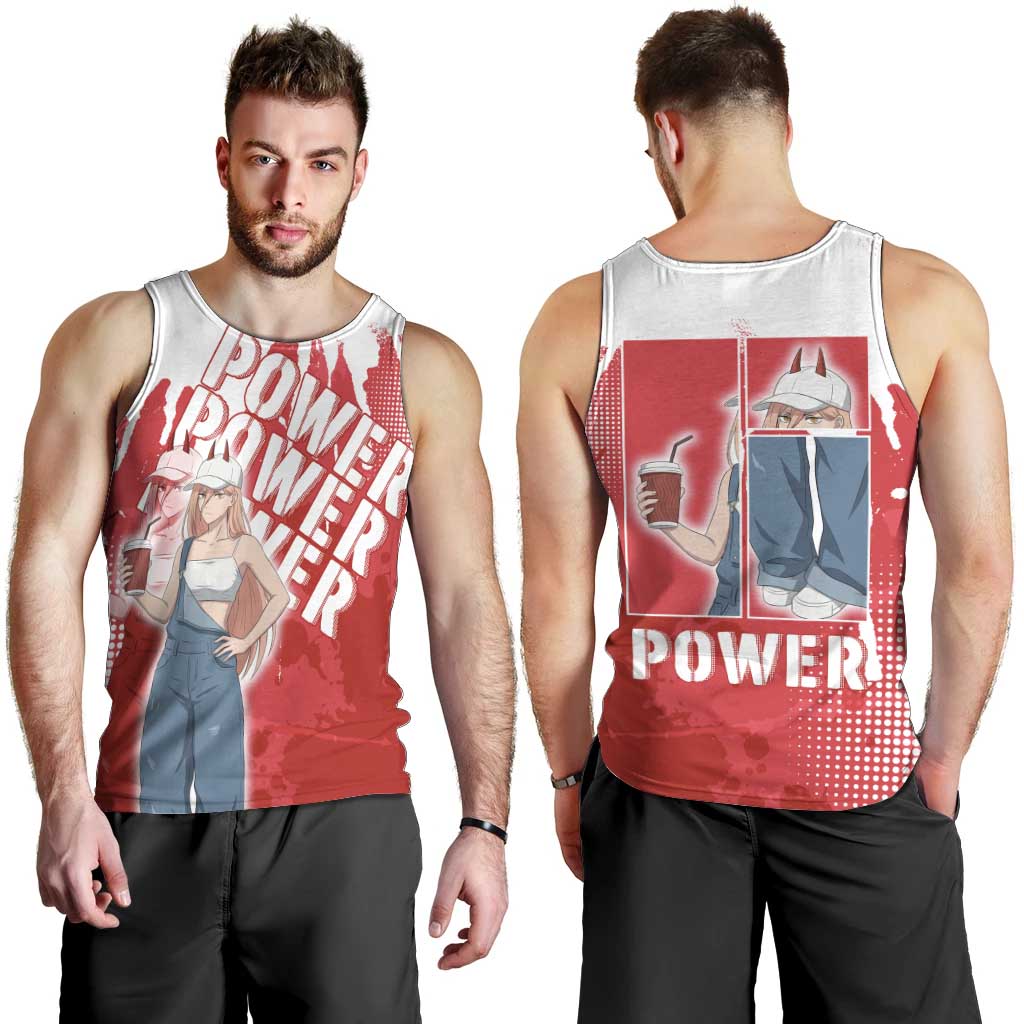 Power Chainsaw Man Men Tank Top Grunge Pop Manga Panel Style