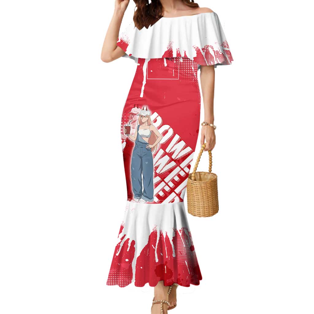 Power Chainsaw Man Mermaid Dress Grunge Pop Manga Panel Style