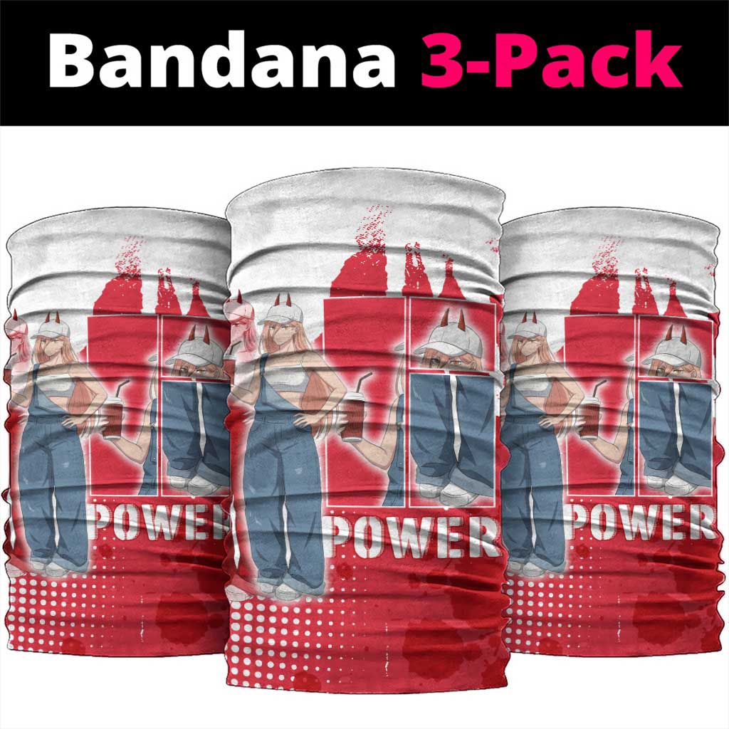 Power Chainsaw Man Neck Gaiter Grunge Pop Manga Panel Style