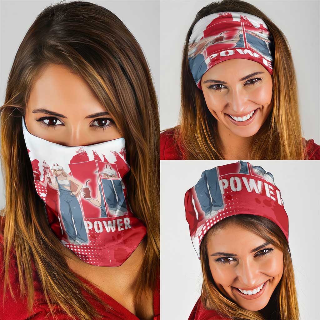 Power Chainsaw Man Neck Gaiter Grunge Pop Manga Panel Style