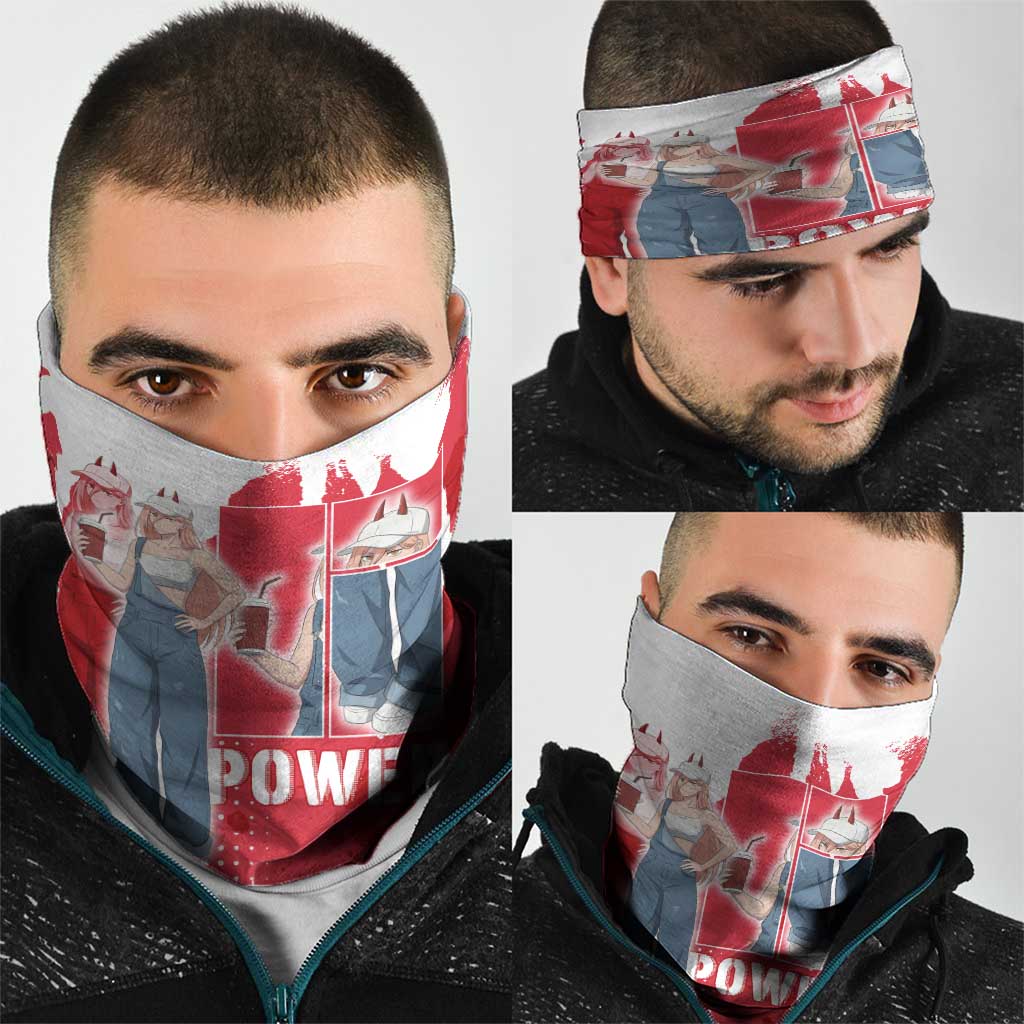 Power Chainsaw Man Neck Gaiter Grunge Pop Manga Panel Style