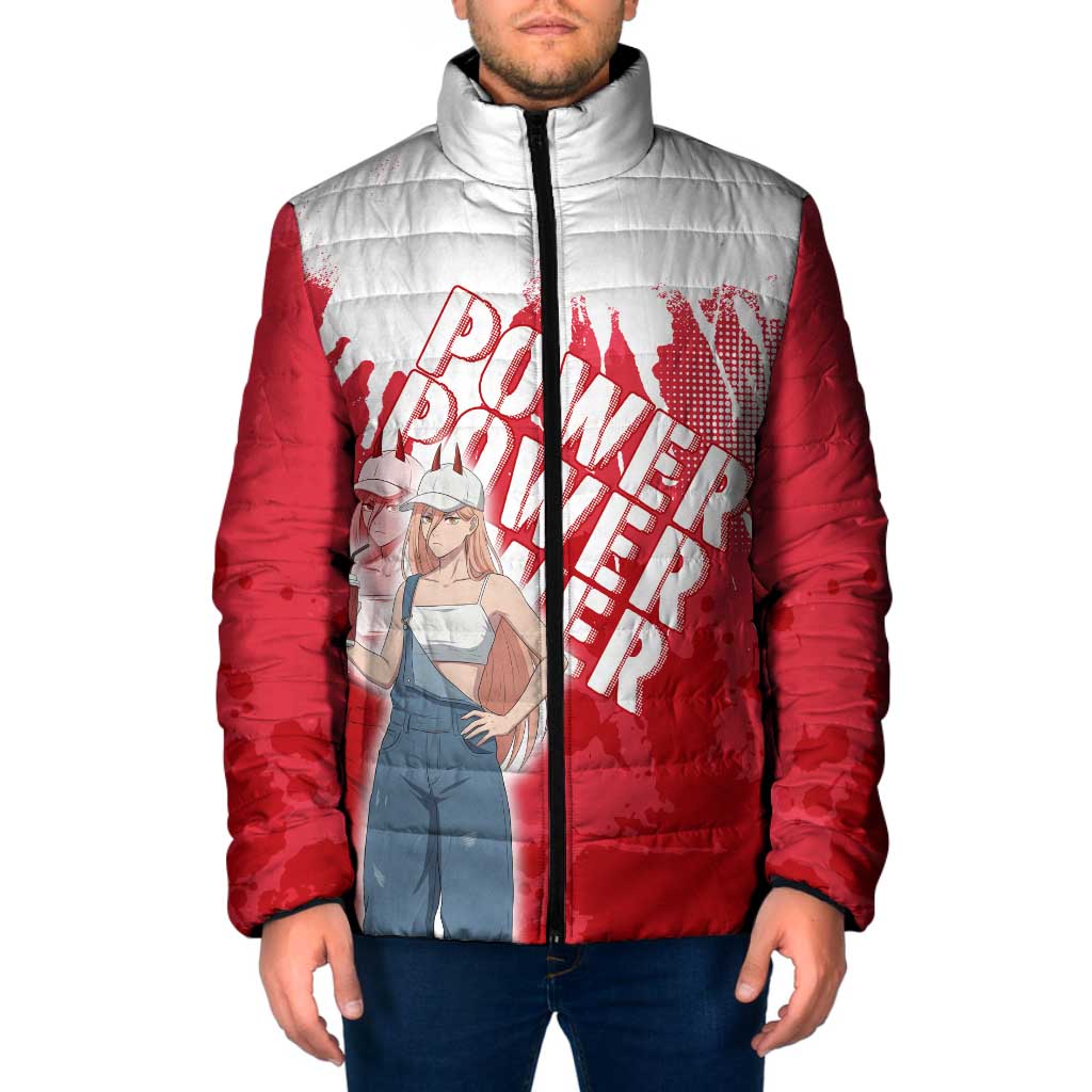 Power Chainsaw Man Padded Jacket Grunge Pop Manga Panel Style