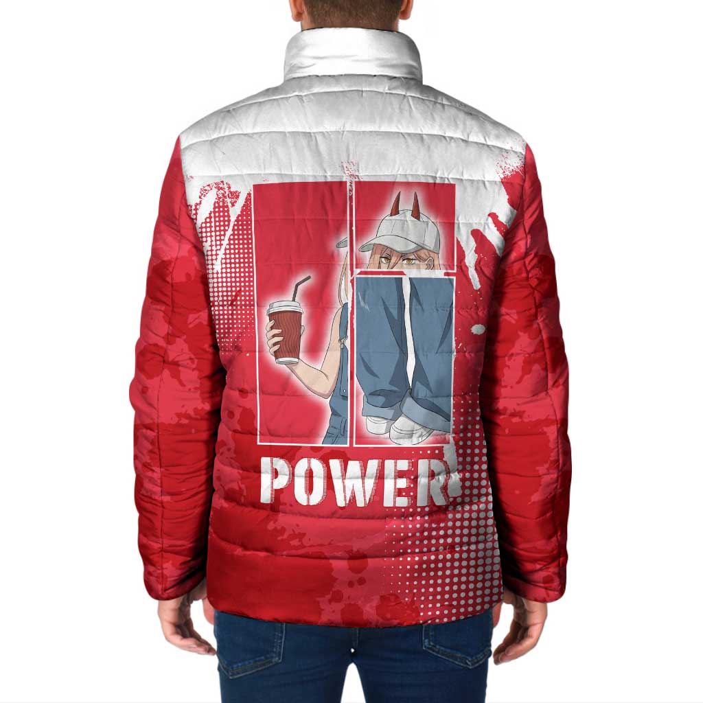 Power Chainsaw Man Padded Jacket Grunge Pop Manga Panel Style
