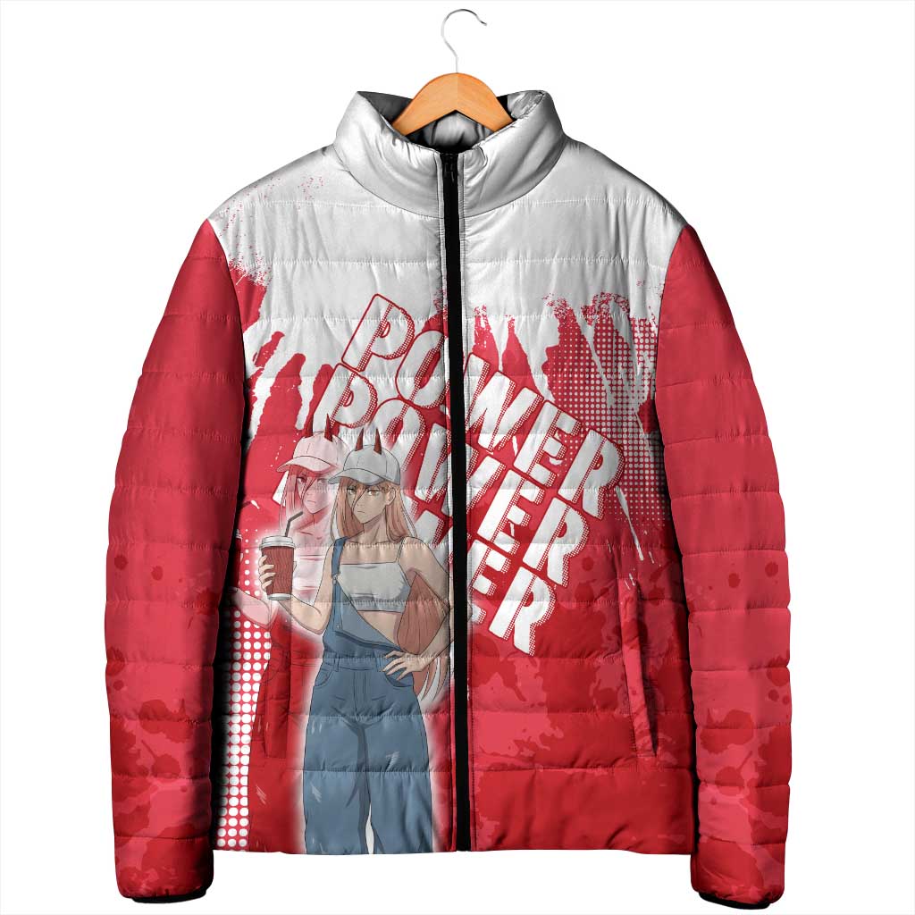 Power Chainsaw Man Padded Jacket Grunge Pop Manga Panel Style