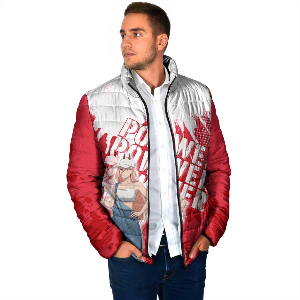Power Chainsaw Man Padded Jacket Grunge Pop Manga Panel Style
