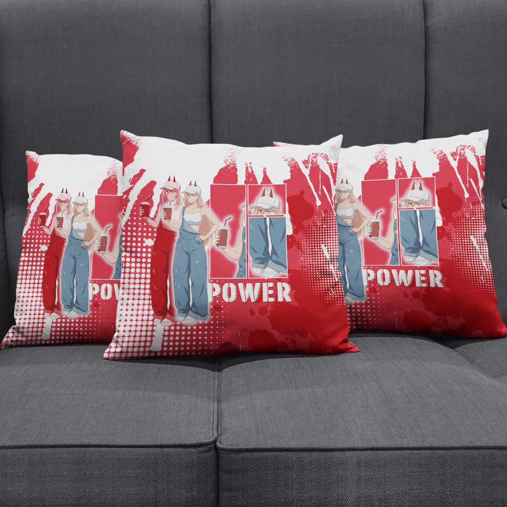 Power Chainsaw Man Pillow Cover Grunge Pop Manga Panel Style
