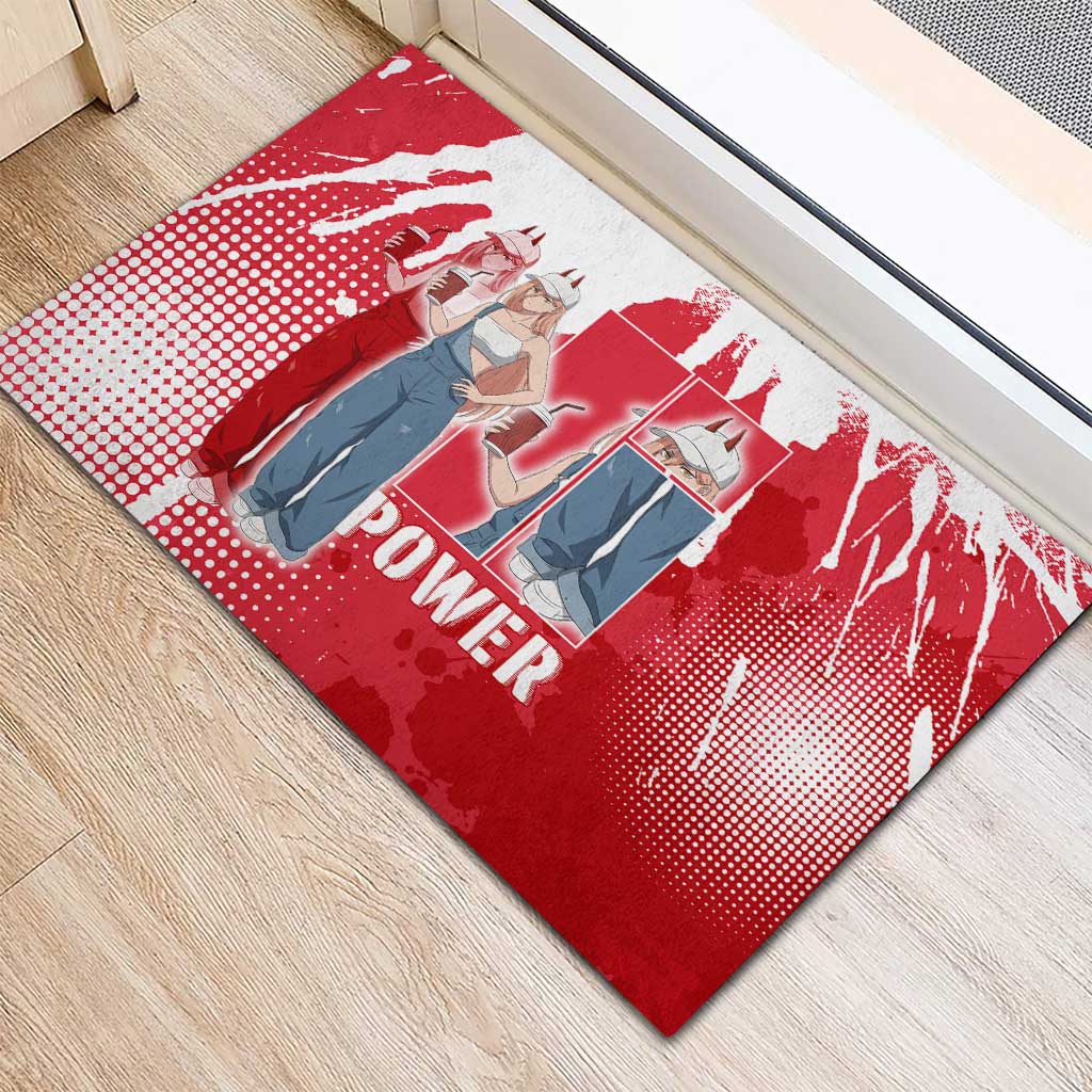 Power Chainsaw Man Rubber Doormat Grunge Pop Manga Panel Style
