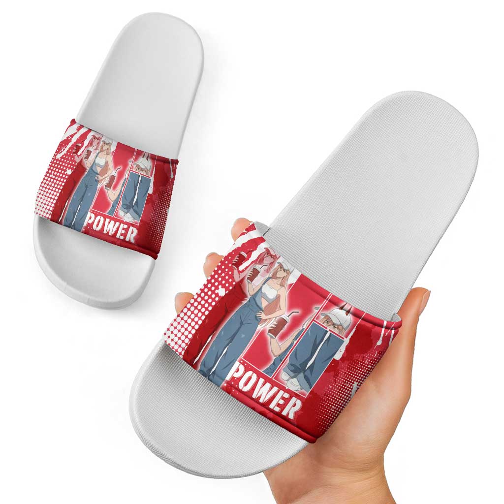 Power Chainsaw Man Slide Sandals Grunge Pop Manga Panel Style