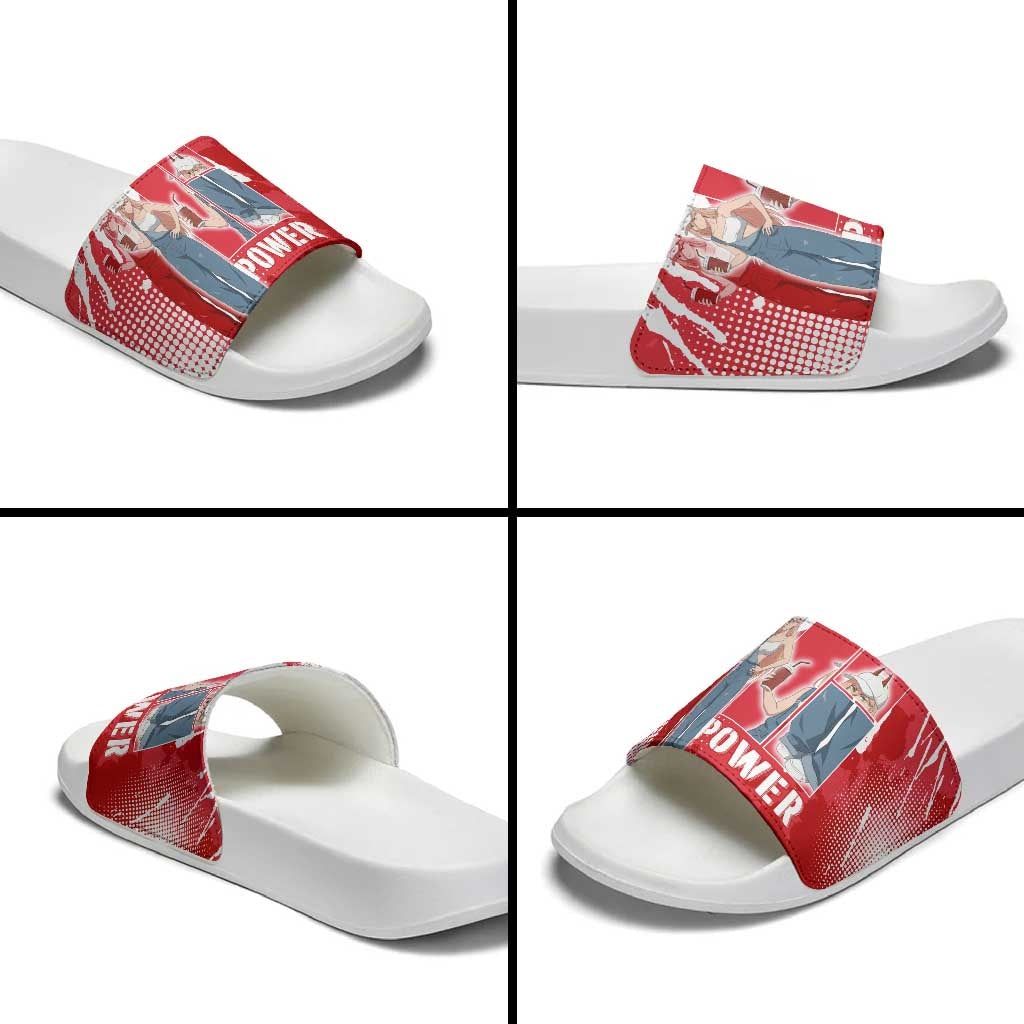 Power Chainsaw Man Slide Sandals Grunge Pop Manga Panel Style